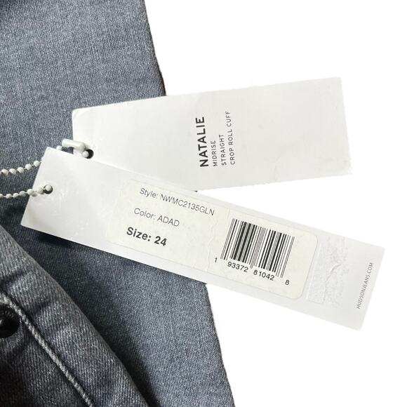 Hudson Jeans NATALIE midrise straight crop roll cuff 24 Adelaide NWT - Picture 6 of 9